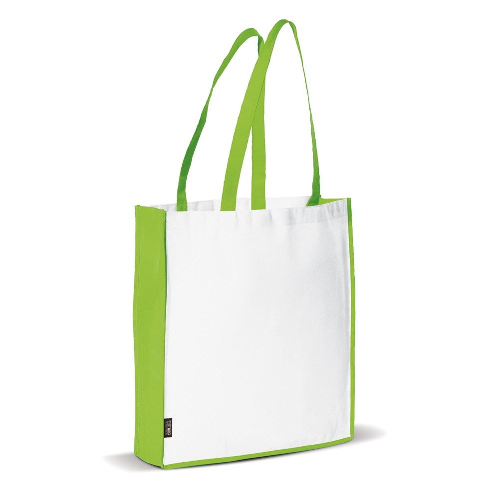 Tragetasche Non-Woven 75g/m² - Weiss / Hellgrün